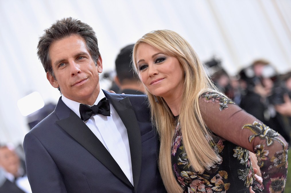Ben Stiller (L) and Christine Taylor