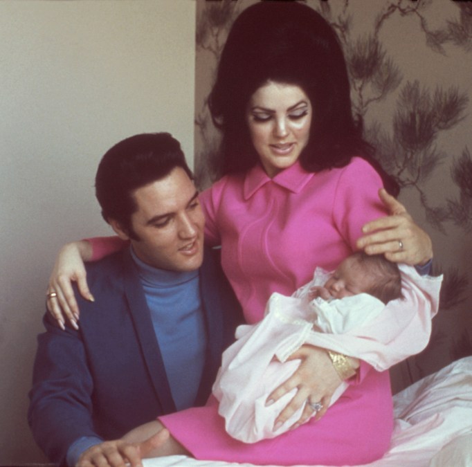Rock and roll singer Elvis Presley with his wife Priscilla Beaulieu Presley 