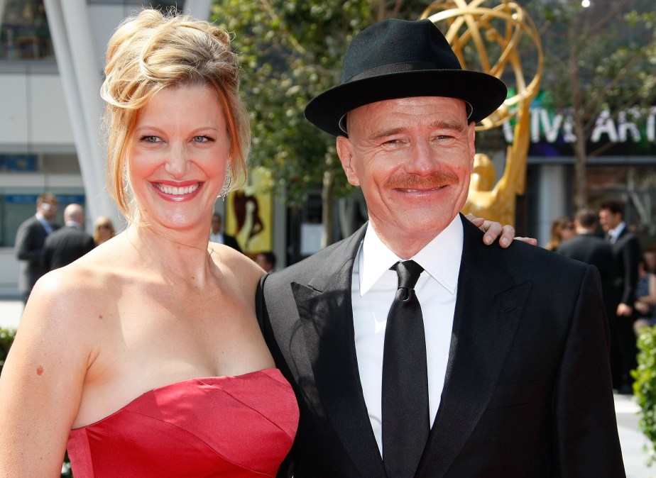 Actress Anna Gunn (L) and actor Bryan Cranston 