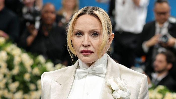Madonna attends the 2025 Met Gala Celebrating "Superfine: Tailoring Black Style" at Metropolitan Museum of Art on May 05, 2025 in New York City