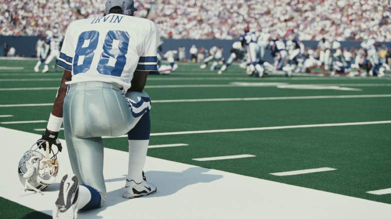 Michael Irvin wearing his Dallas Cowboys jersey number
