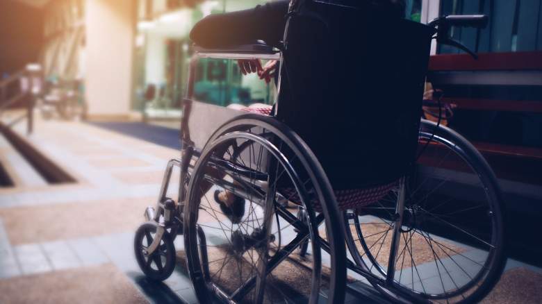 a woman in a wheelchair