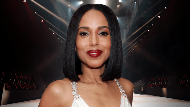 Kerry Washington with husband at Prada show