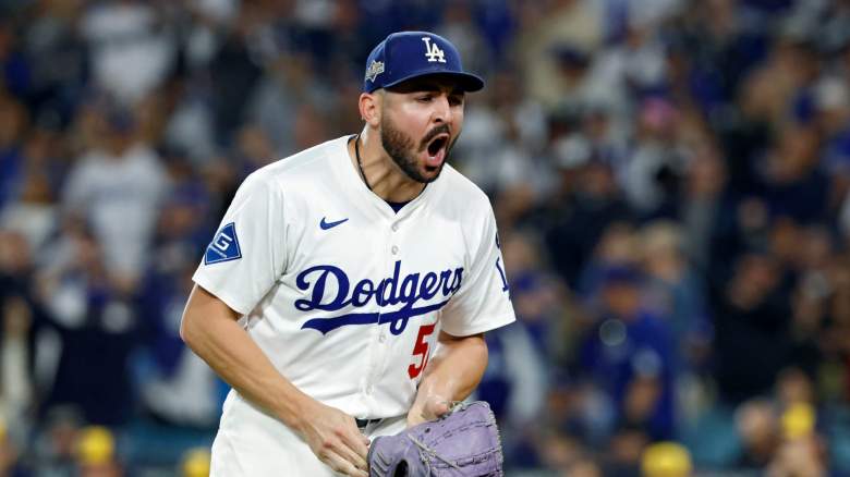 Alex Vesia playing a game for the Los Angeles Dodgers.