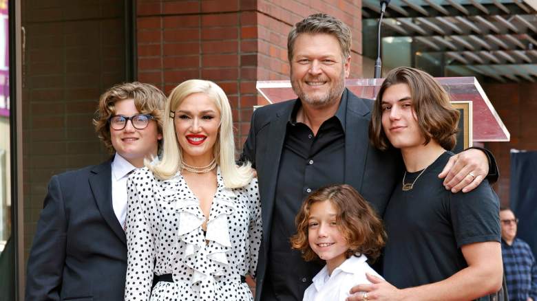 Zuma Rossdale, Gwen Stefani, Blake Shelton, Apollo Rossdale, and Kingston Rossdale attend Blake Shelton's Star Ceremony on The Hollywood Walk Of Fame on May 12, 2023 in Hollywood, California