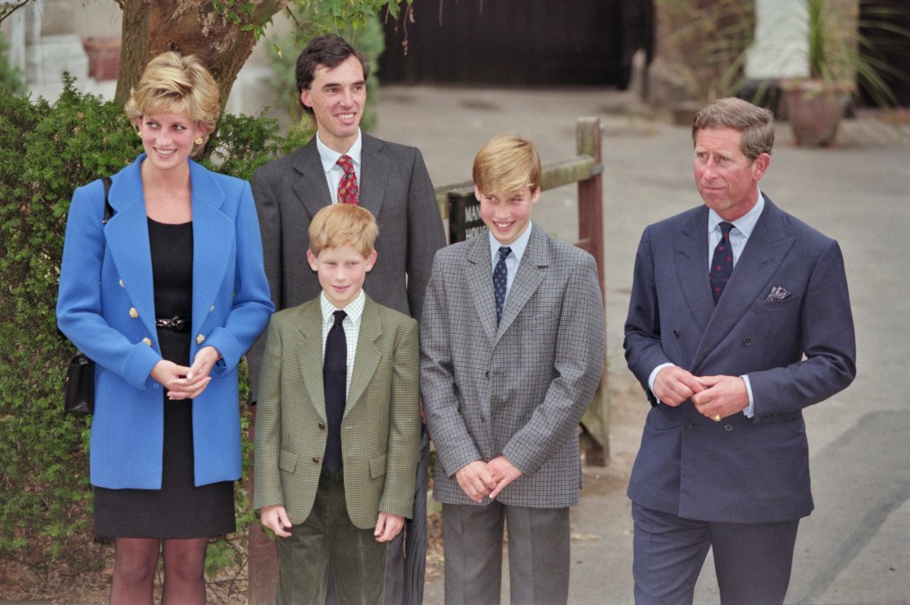 Diana, Princess of Wales, Dr. Andrew Gailey, Prince Harry, Prince William, and Prince Charles 