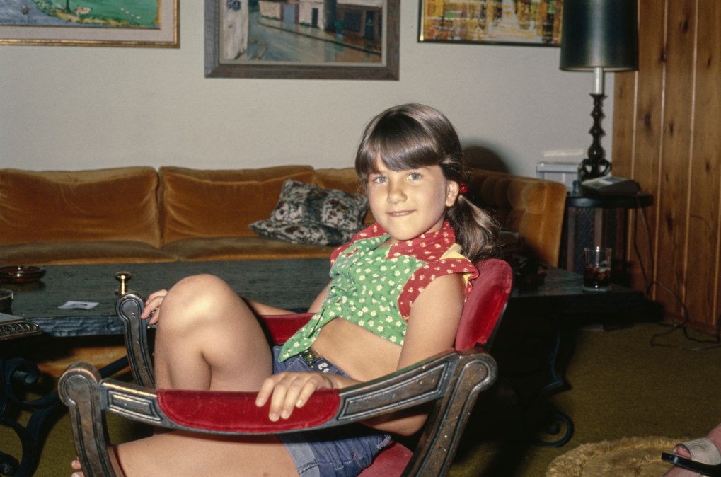 American actress Jennifer Aniston at home, US, 1975.