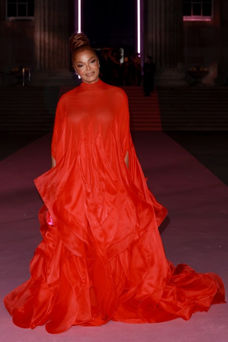 Janet Jackson red dress at British Museum Ball