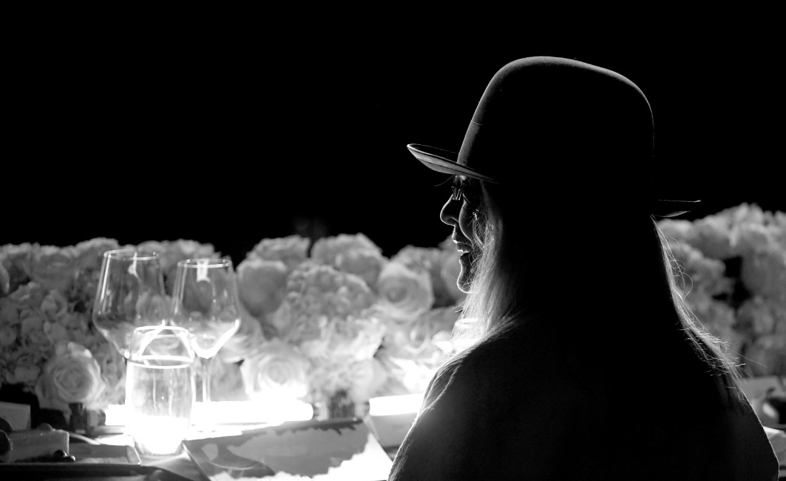 Honoree Diane Keaton seated onstage during American Film Institute's 45th Life Achievement Award Gala 