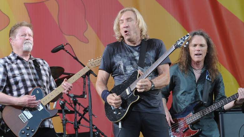 Don Henley, Joe Walsh and Timothy B. Schmit of the Eagles perform during the 2012 New Orleans Jazz & Heritage Festival - Day 6 at the Fair Grounds Race Course on May 5, 2012 in New Orleans, Louisiana