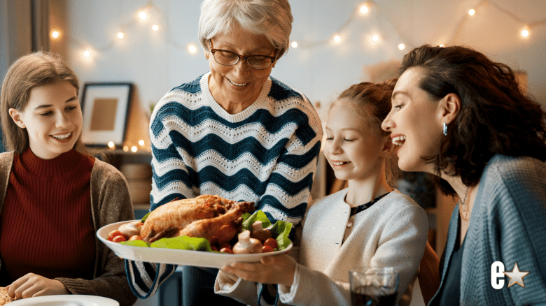 Thanksgiving meal with a family