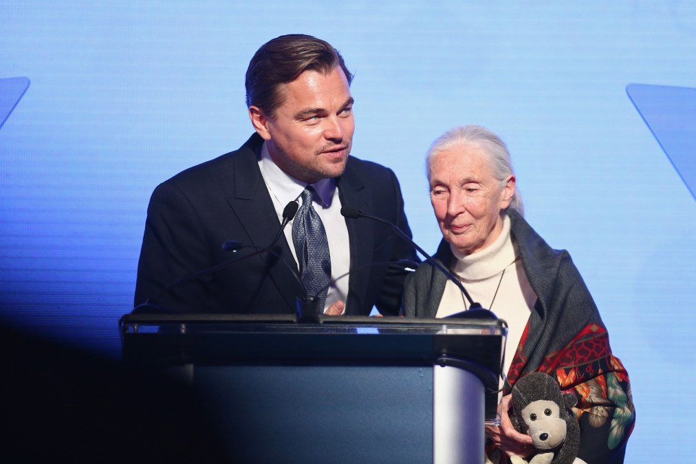 Leonardo DiCaprio and Jane Goodall 
