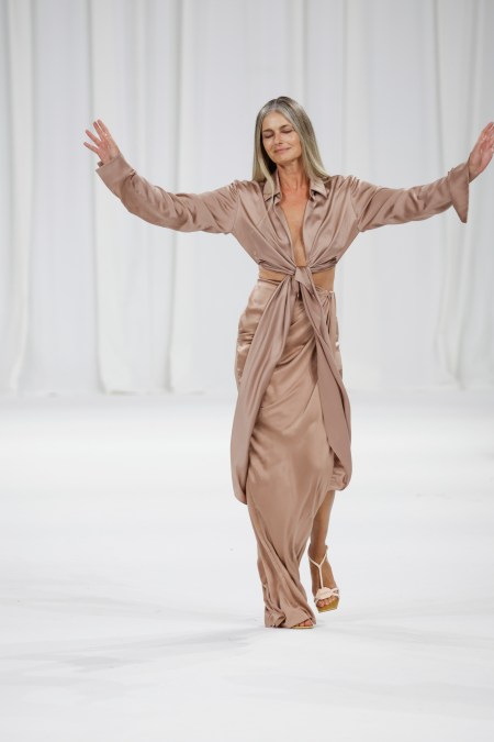 Paulina Porizkova is seen on the catwalk 