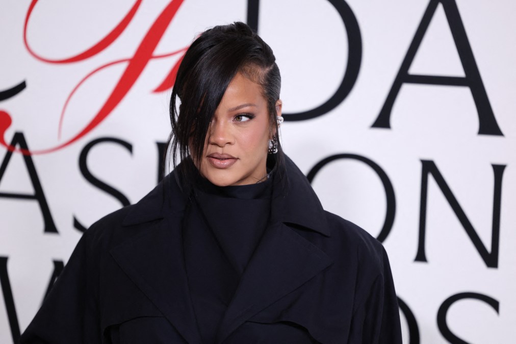 Rihanna Alaïa black trench coat 2025 CFDA