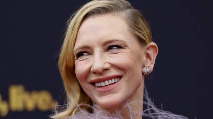 Cate Blanchett, 56, Looks Whimsical in a Feather-Covered Sheer Dress: PHOTOS
