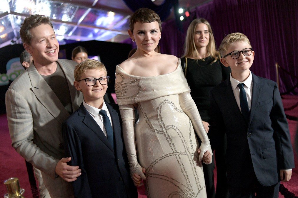 Josh Dallas, Ginnifer Goodwin and their children at Zootopia 2
