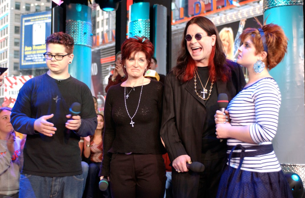 The Osbourne family on TRL at the MTV Studios in New York City.  