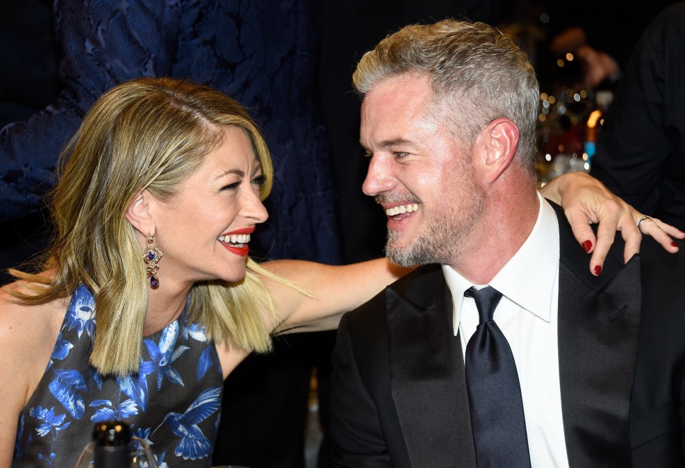 Actors Rebecca Gayheart (L) and Eric Dane