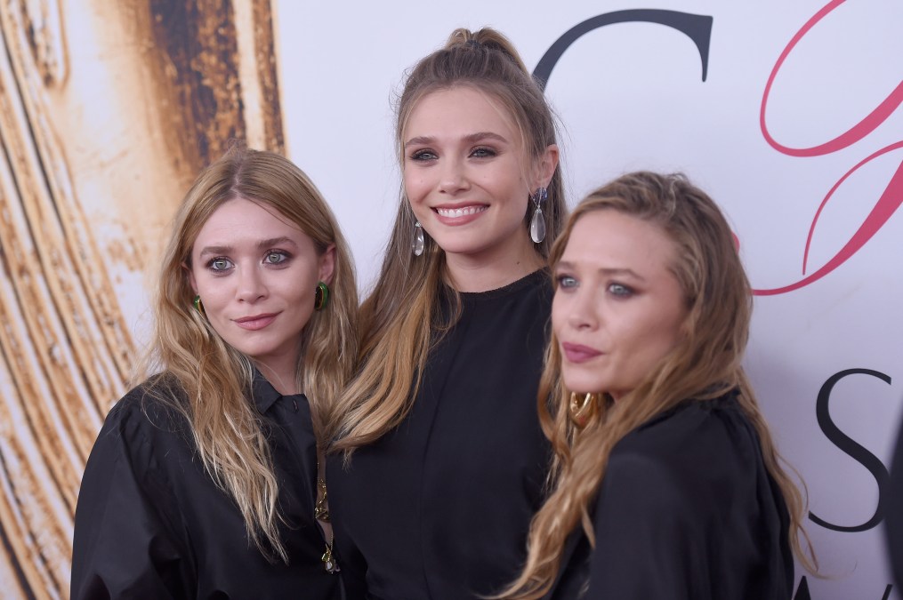 Elizabeth Olsen (center) and Mary-Kate and Ashley Olsen