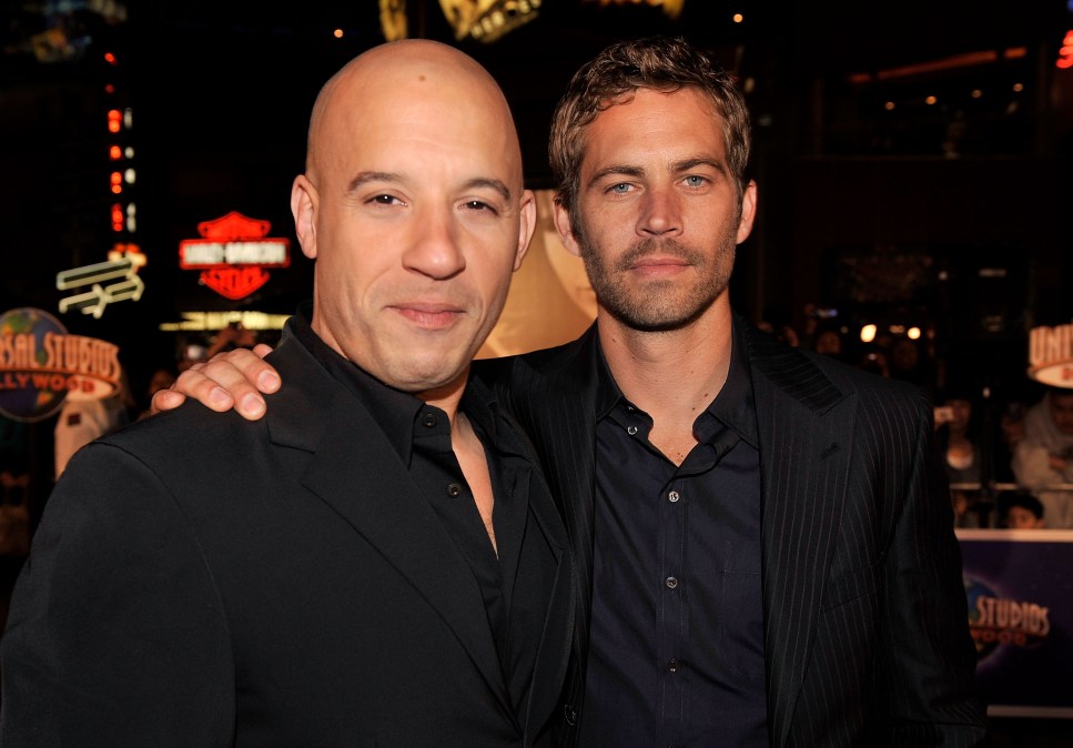 Actors Vin Diesel (L) and Paul Walker