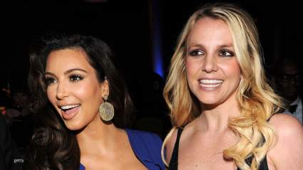 Britney Spears Climbs Into Bed With Kim Kardashian in Rare Photo