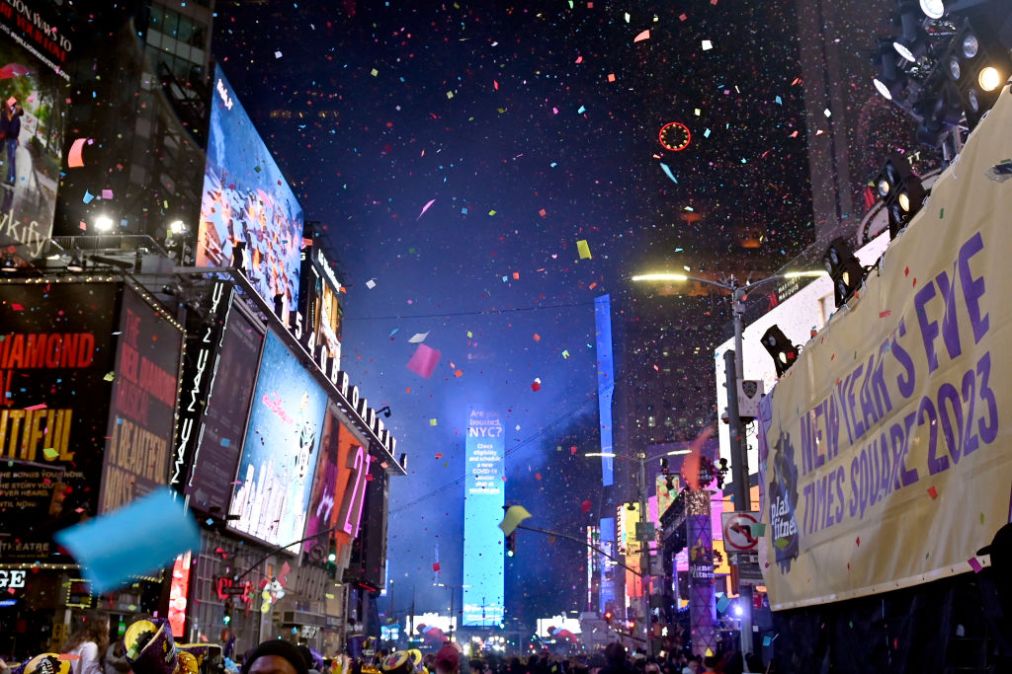 A view of Times Square after the ball drop during Dick Clark's New Year's Rockin' Eve With Ryan Seacrest 2023