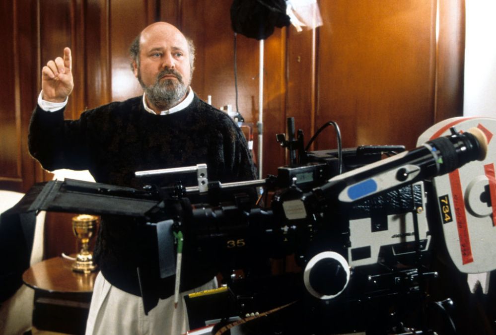 Director Rob Reiner providing instruction in between scenes from the film "The American President"