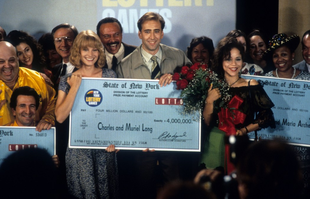 Bridget Fonda And Nicolas Cage In 'It Could Happen To You'