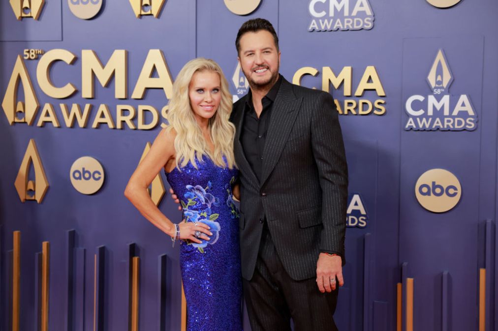 Caroline Bryan and Luke Bryan attend The 58th Annual CMA Awards
