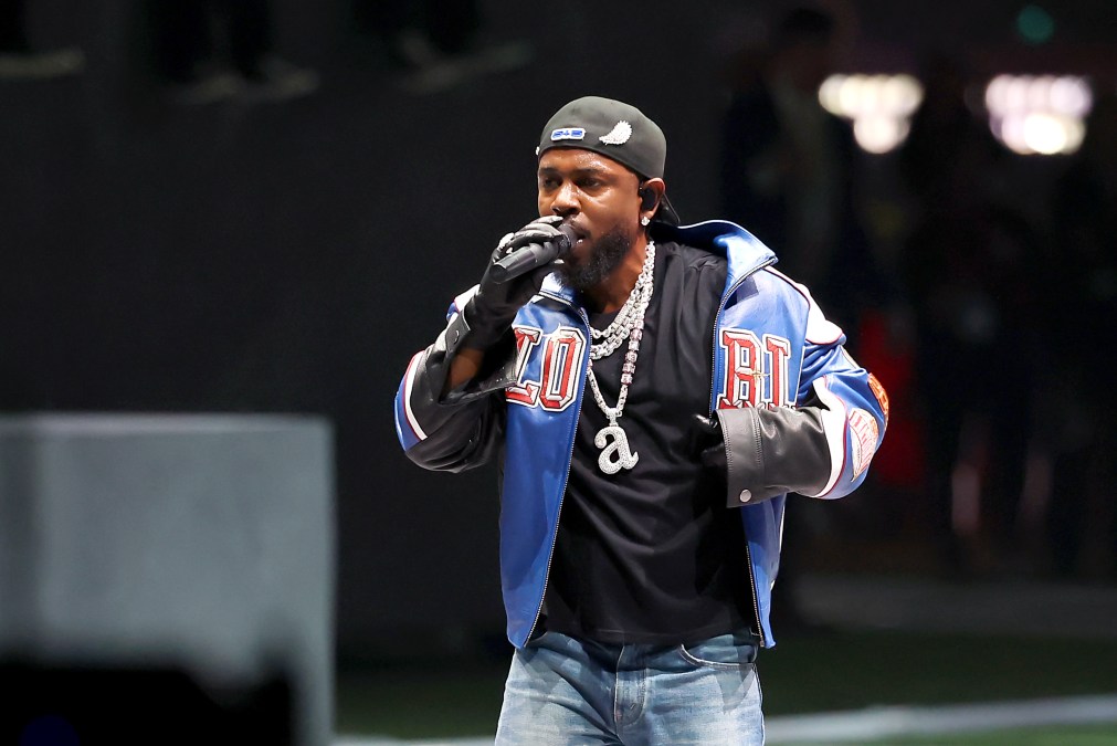 Kendrick Lamar at the Super Bowl LIX Halftime Show.
