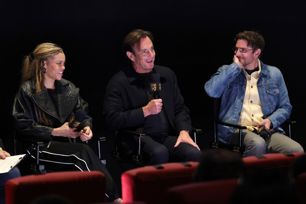Andra Day, Will Arnett, and Bradley Cooper in discussion