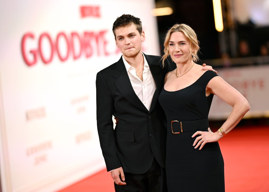 Joe Anders and Kate Winslet attend the "Goodbye June" World Premiere 