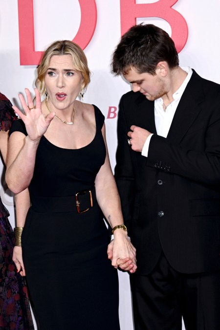 Kate Winslet and Joe Anders attend the "Goodbye June" World Premiere 
