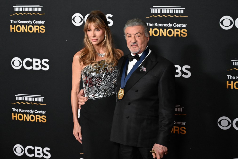 US actor and Kennedy Center Honoree Sylvester Stallone and his wife Jennifer Flavin 