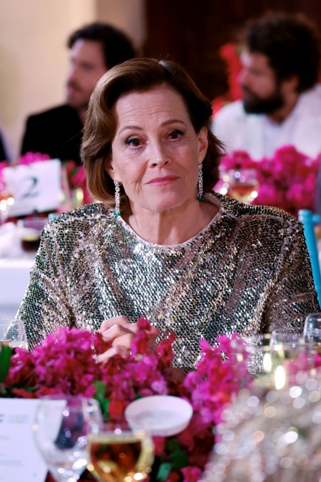Sigourney Weaver  attends the Golden Globes Gala Dinner