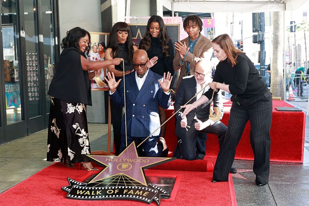 Angelique Jackson, Angela Bassett, Courtney B. Vance, Bronwyn Golden Vance, Slater Josiah Vance, John Landgraf and Ana Martinez attend The Hollywood Walk of Fame