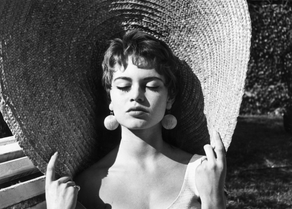 Brigitte Bardot closing her eyes