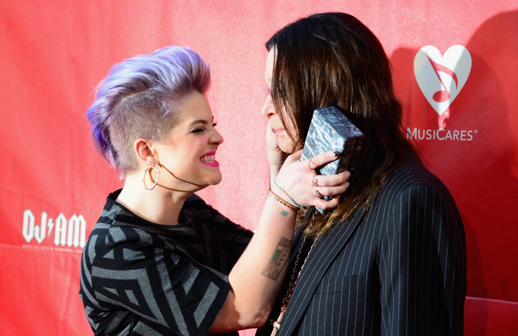 TV personality Kelly Osbourne (L) and musician Ozzy Osbourne