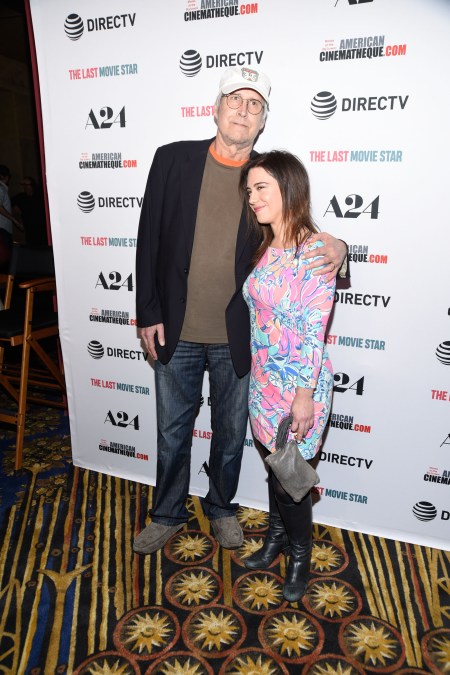 Actor Chevy Chase and Caley Leigh Chase attend the Los Angeles premiere of "The Last Movie Star" at the Egyptian Theatre on March 22, 2018