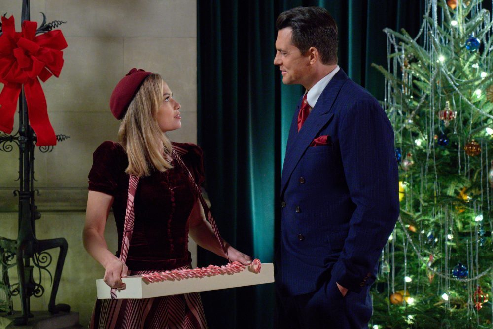 Bethany Joy Lenz and Kristoffer Polaha in "A Biltmore Christmas."