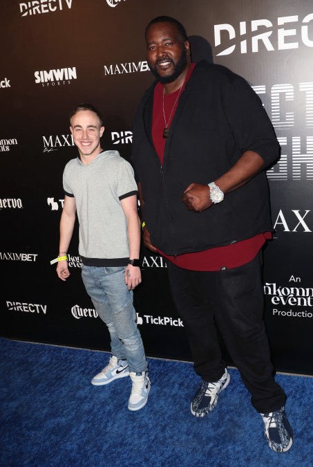 Jae Head (L) and Quinton Aaron attend Maxim Electric Nights presented by DIRECTV at City Market on February 12, 2022