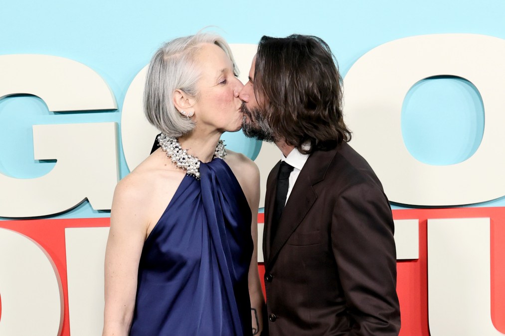 Alexandra Grant and Keanu Reeves attend Lionsgate's "Good Fortune" New York Screening