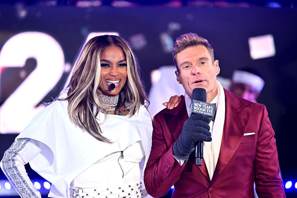 Ciara and Ryan Seacrest attend the Times Square New Year's Eve 2026 Celebration