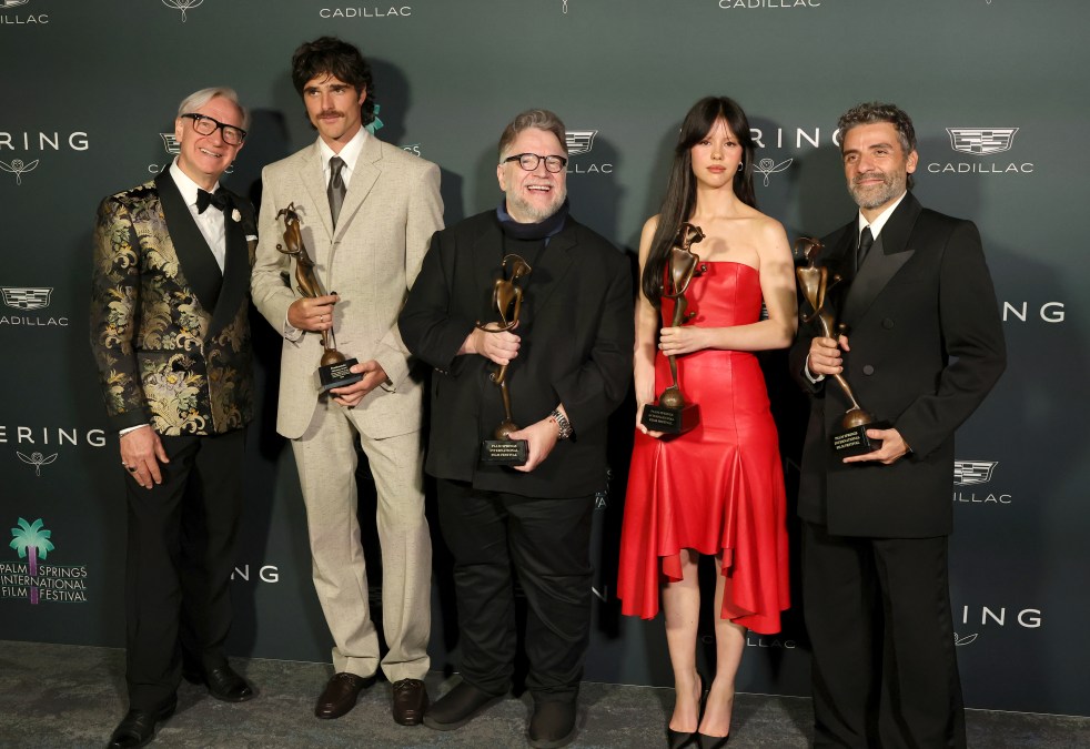 Paul Feig, Jacob Elordi, Guillermo del Toro, Mia Goth and Oscar Isaac