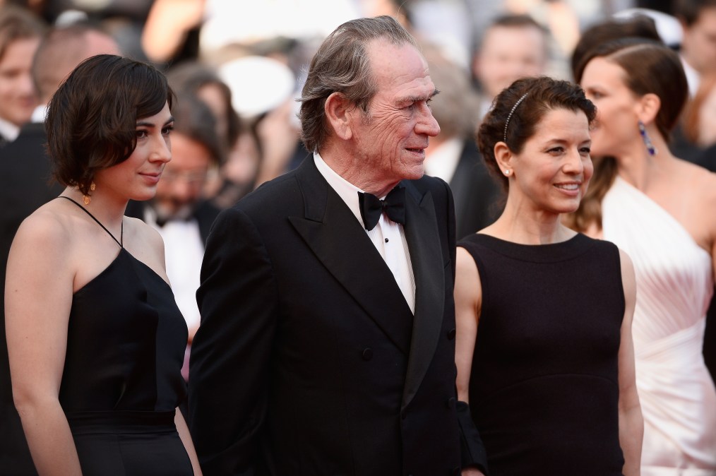 Victoria Jones, Tommy Lee Jones and Dawn Laurel-Jones attend an event at Cannes Film Festival