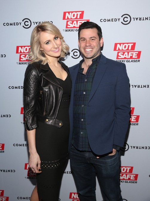 Nikki Glaser and Chris Convy smiling at an event
