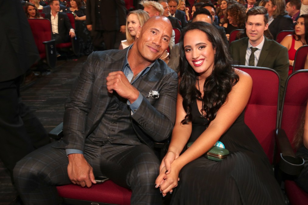 Actor Dwayne Johnson (L) and Simone Alexandra Johnson