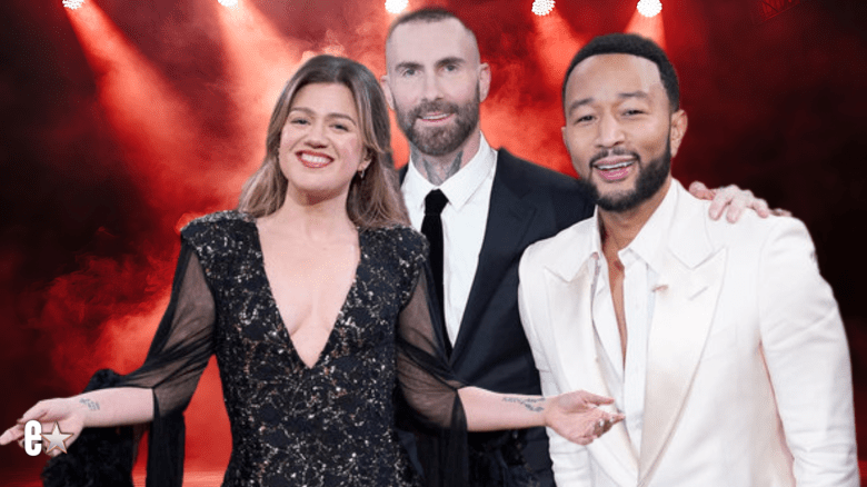Kelly Clarkson, Adam Levine, and John Legend