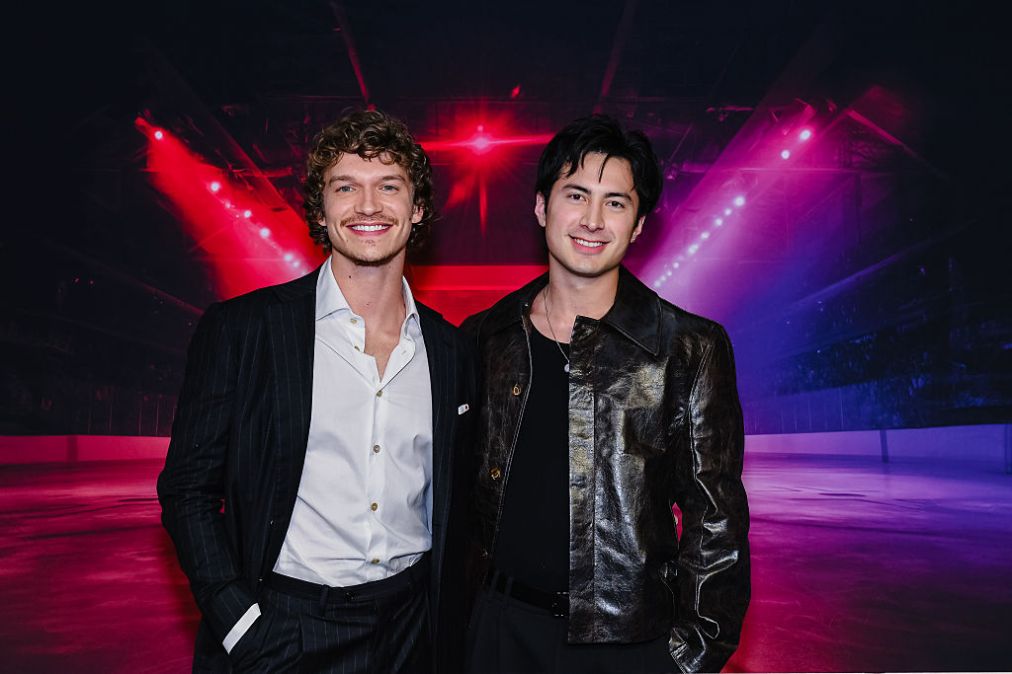 Connor Storrie and Hudson Williams attend the premiere of "Heated Rivalry" at TIFF Lightbox