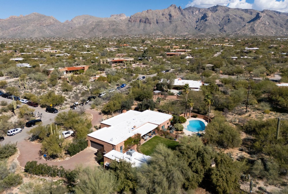 An aerial view shows the home of Nancy Guthrie